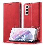 Etui z klapką do Samsung Galaxy S21 ETUI SKÓRZANE CASE czerwone