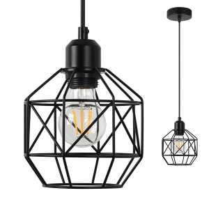 Lampa wisząca Modern Farmhouse Czarna metalowa Vintage 1-Light E27