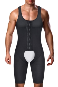 Męska bielizna body wyszczuplające czarne 6XL