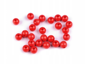 Koraliki plastikowe 8 mm 340225 czerwone 22 szt