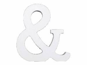 Kraftika 1szt "&" biała śnieżna drewniana ozdoba litery