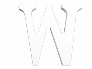 Kraftika 1szt "w" białe śnieżne drewniane litery dekoracyjne