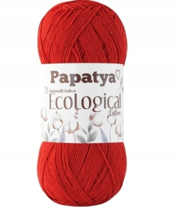 Włóczka EcoLogical Papatya 401 CZERWONY 100% bawełna