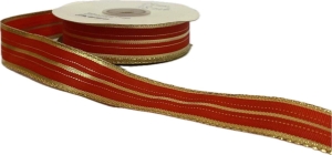 Wstążka z drutem 4630 ( 1 mb ) CZERWONA