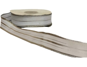 Wstążka z drutem 4630 ( 1 mb ) BIAŁA