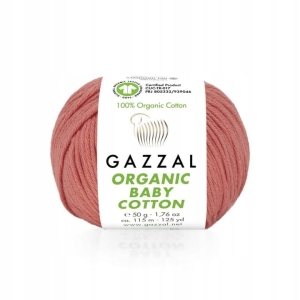 Włóczka Gazzal Organic Baby Cotton 419 koralowa 50 g