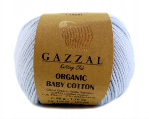 Włóczka Gazzall Organic Baby Cotton 417 błękitna 50 g
