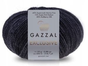 Włóczka Exclusive Gazzal z jedwabiem kolor 9906 grafit