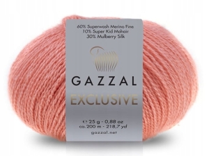 Włóczka Exclusive Gazzal z jedwabiem kolor 9905 łososiowy