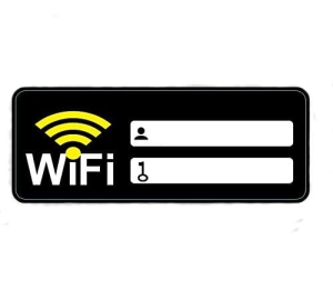 TABLICZKA WIFI LOGIN HASŁO 9 x 24 HOTELE PENSJONATY Żółta