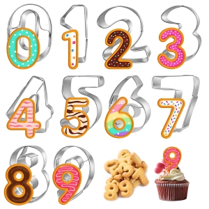 FOREMKI wyciskane Zestaw foremek do ciastek Vspek 10 sztuk CYFRY