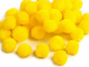 Pompony 11 mm ( 100 szt ) Żółte