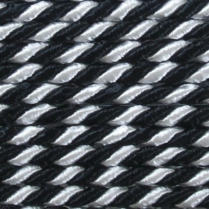 Sznurek oplatany Ws 3,2 (1mb) Czarno / Białe