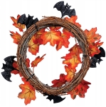 Wieniec Wianek Drzwi z Liści Nietoperze Halloween
