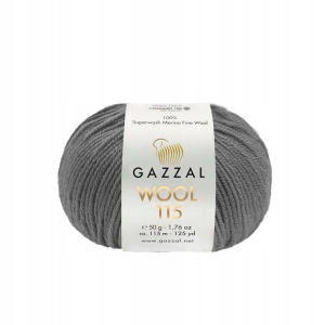 Włóczka 100% wełna GAZZAl WOOL 115 - 3305 szary