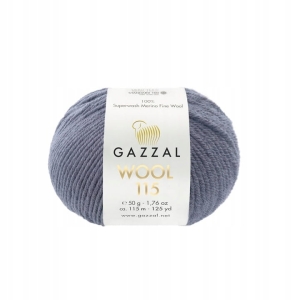 Włóczka 100% wełna GAZZAl WOOL 115 - 3306 grafit