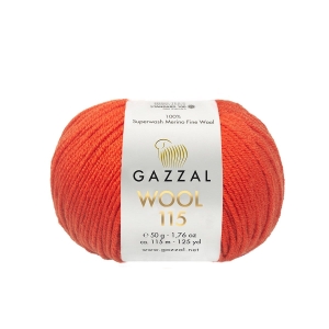 Włóczka 100% merino GAZZAL WOOL 3318 czerwona
