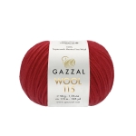 Włóczka 100% merino GAZZAL WOOL 115 3319 czerwony