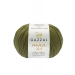 Włóczka 100% wełna GAZZAl WOOL 115 - 3327 khaki