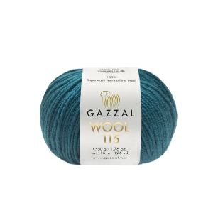 Włóczka 100% wełna GAZZAl WOOL 115 - 3328 turkus