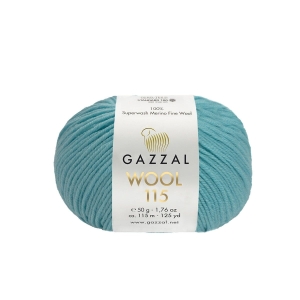 Włóczka 100% wełna GAZZAl WOOL 115 - 3329 jasny turkus