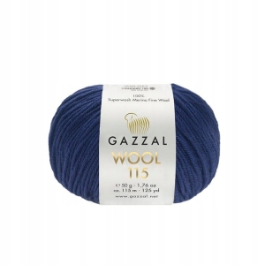 Włóczka 100% wełna GAZZAl WOOL 115 - 3331 granat