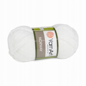 YarnArt włóczka Norway gruby akryl 100g Biała (150)
