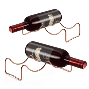 Stojak metalowy na WINO regał szafka półka na butelki 4 butelki Różo. Złoto