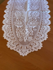 Serwetka żakardowa 09017K1 biała - 60 x 140 cm.