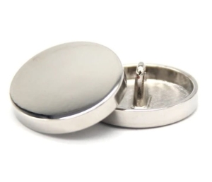 Guzik metalowy na stopce 10 mm srebrny C 3986 (2szt)