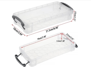 Przezroczyste pudełko na długopisy, artykuły biurowe, szufladki 8 sztuk