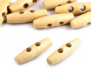 GUZIK DREWNIANY KOŁEK 12 X 40 MM NATURALNY LAKIER ( 10szt )