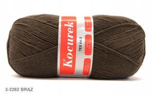 WŁÓCZKA KOCUREK 100% AKRYL 520m 03-2262 Brązowy