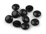 Plastikowe guziki nawlekane kształt okrągły fi 12,5 mm czarny 10 szt.