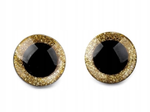 Oczka do maskotek / lalek na zacisk kształt okrągły fi 25 mm 2 szt.