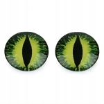 Oczka do maskotek lalek do przyklejenia kształt okrągłe 25mm zielony 2 szt.