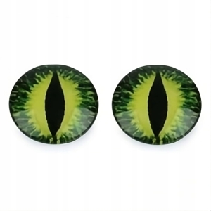Oczka do maskotek lalek do przyklejenia kształt okrągłe 25mm zielony 2 szt.