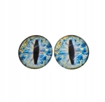 Oczka do maskotek lalek do przyklejenia kształt fi 25 mm niebieski 2 szt.