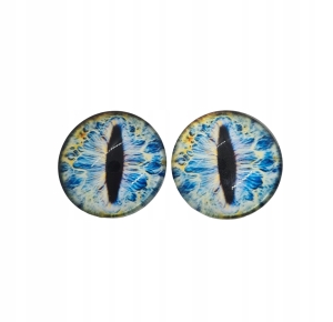 Oczka do maskotek lalek do przyklejenia kształt fi 25 mm niebieski 2 szt.