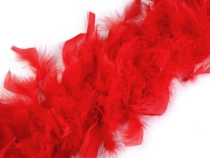 Szal boa Pióra indycze 90g długość 1,8m CZERWONY
