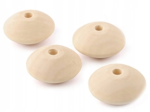 Koraliki DREWNIANE naturalne DYSKI 15x29 mm 6szt.