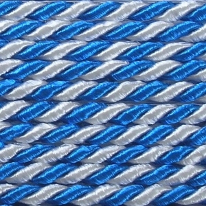 Sznurek oplatany WS 3,2  niebiesko - biały 25 mb.