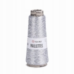  Włóczka kordonek nici YarnArt Paillettes 8001 srebrny