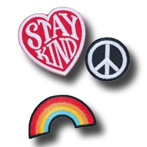 Aplikacja łatka na klej Zestaw Naszywek Zestaw Stay Kind 3 szt