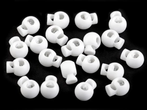 Stopery do sznurka 15x19 mm okrągłe 10sztuk BIAŁE