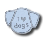 Aplikacja łatka na klej ,,I love dogs,, Odblask (1szt)