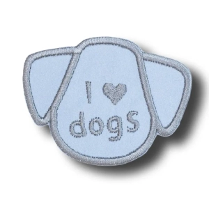 Aplikacja łatka na klej ,,I love dogs,, Odblask (1szt)