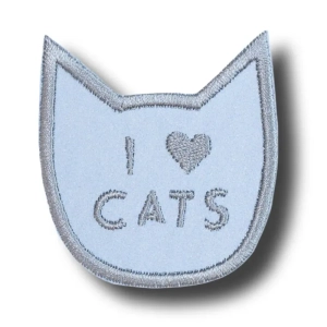 Aplikacja łatka na klej ,,I love cats,, Odblask (1szt)