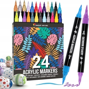 Marker akrylowy, dwustronny wielokolorowy Zenacolor 24 szt.
