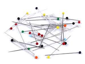 Szpilki ze szklaną główką długość 38 mm 030079